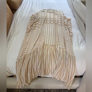 Free People Beige and White Checkered Blouse